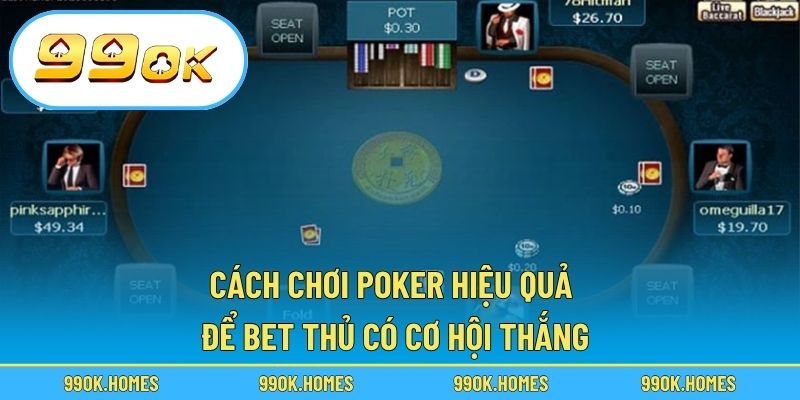 Cách Chơi Poker Hiệu Quả Để Bet Thủ Có Cơ Hội Thắng